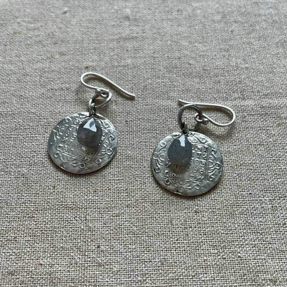 Vintage Sterling Silver European Ducat Earrings
